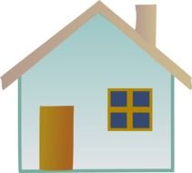 drawing of house with door and window