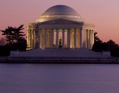 jefferson memorial at dusk, usa, washington dc