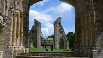 ruins of Glastnbury Abbey in England