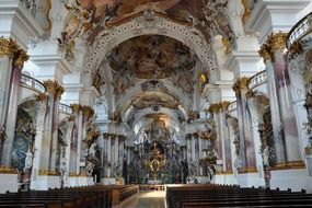 ornate interior of Zwiefalten Abbey, germany, Baden-Württemberg