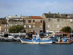 village at coast, france, corsica