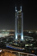 Jumeirah Emirates Towers hotel in night city, uae, dubai