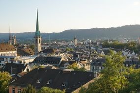 Zurich old town churches Switzerland