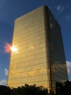 glass facade of an office building in dallas