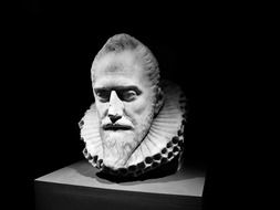 bust of mature bearded man in ruff around neck