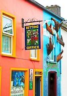 decorated colorful facade of betting shop