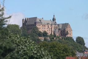 marburg castle, now museum, at summer, germany