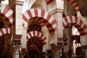 striped arches in Moorish Mosque of CÃ³rdoba, Spain