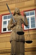 statue of justice on market place in Waiblingen