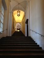 stairway with railing in the old building, germany