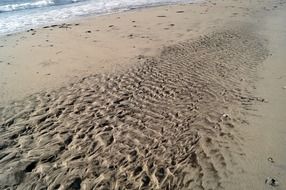 ripples on sand beach at sea, usa, New Jersey, atlantic city