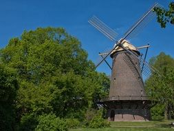 historical windmill building in holland