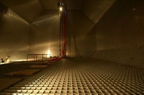 interior of metal industrial storage