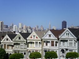 painted ladies buildings, usa, california, san francisco