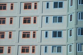 modern apartment wall with colorful windows