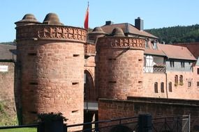 jerusalem gate of heavily fortified medieval town wall, germany, bÃ¼dingen