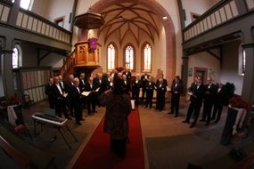 choral singing in church, germany