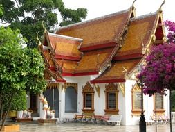 small closed buddhist temple, thailand