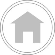 house in double circle, icon