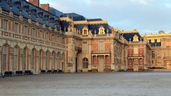 palace of versailles, fragment of ornate facade, france