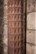 carved pillar at wall of ulm cathedral, germany, mÃ¼nster