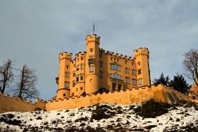 hohenschwangau castle at winter, germany, bavaria