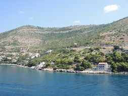 View from the water on the picturesque coast of Croatia