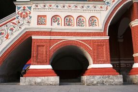 porch of st basil’s cathedral, detail, russia, moscow