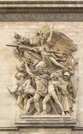 la marseillaise sculpture on arc de triomphe, france, paris