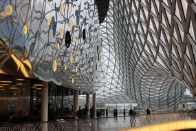 Modern interior of the shopping center in frankfurt