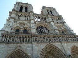 notre dame cathedral, facade, detail, france, paris