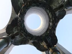 bottom view of atlantic arch, usa, washington dc, world war II memorial