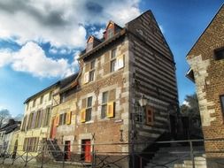 old traditional brick buildings, netherlands, elsloo