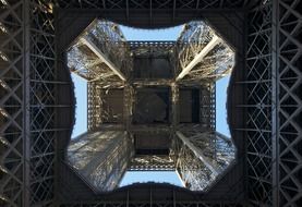 bottom view of eiffel tower, france, paris