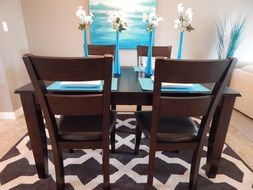 decorated table in dining room