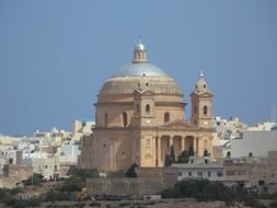 Church with big dome in Malta