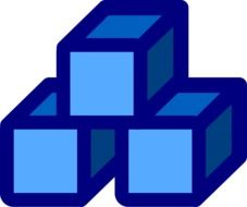 stack of blue blocks, illustration