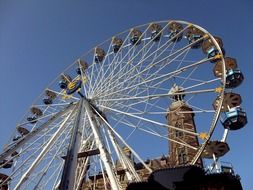 ferris wheel at town hall, netherlands, venlo