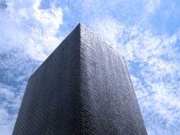 low angle view of crown fountain at sky, usa, illinois,chicago