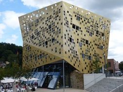 forum gold and silver, modern cubic building, germany, Baden Württemberg