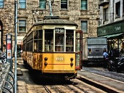 tram in the street