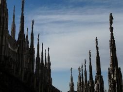 A view of the spiers of the cathedral in Milan