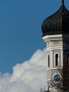 Tower with spire of the Church of the Holy Trinity