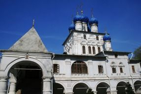 Beautiful church with golden crosses and stars