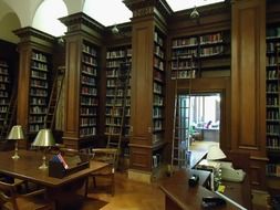 interior of library in lafayette college, usa, pennsylvania, easton