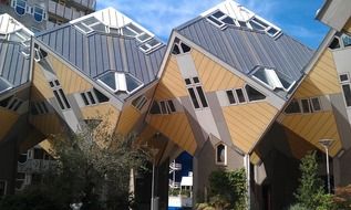 Kubuswoningen, cube houses in row, netherlands, rotterdam