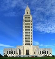 Magnificent baton rouge louisiana state capitol blue sky view