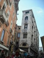 old grunge narrow building, italy, venice