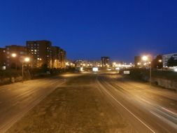 free road in city at night