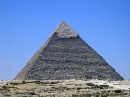 ancient pyramid of chefren at sky, egypt, giza